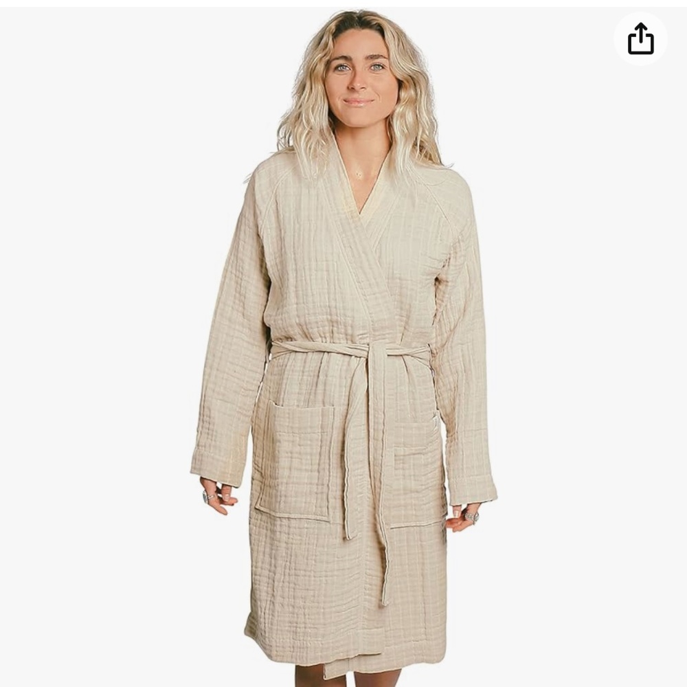 Happy place organic cotton robe